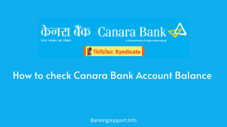 Canara Bank balance check Number
