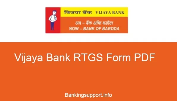 Vijaya Bank RTGS Form