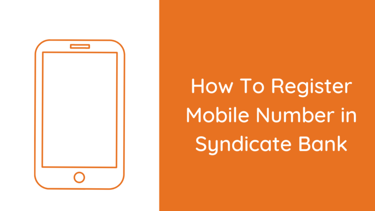 Syndicate bank mobile number registration